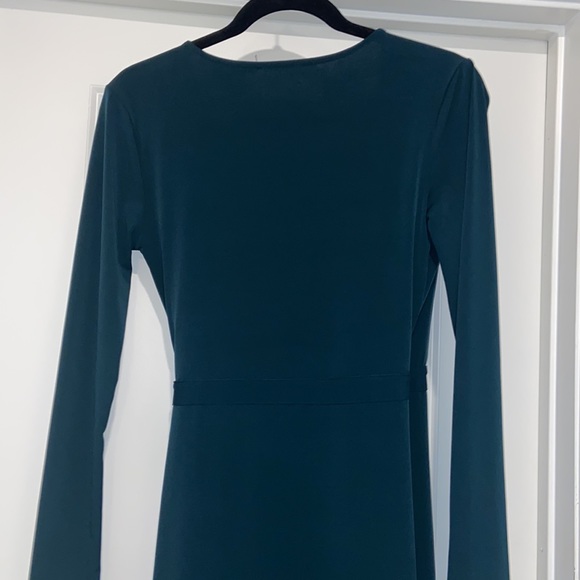 Emerald Green Wrap Dress - Picture 4 of 4